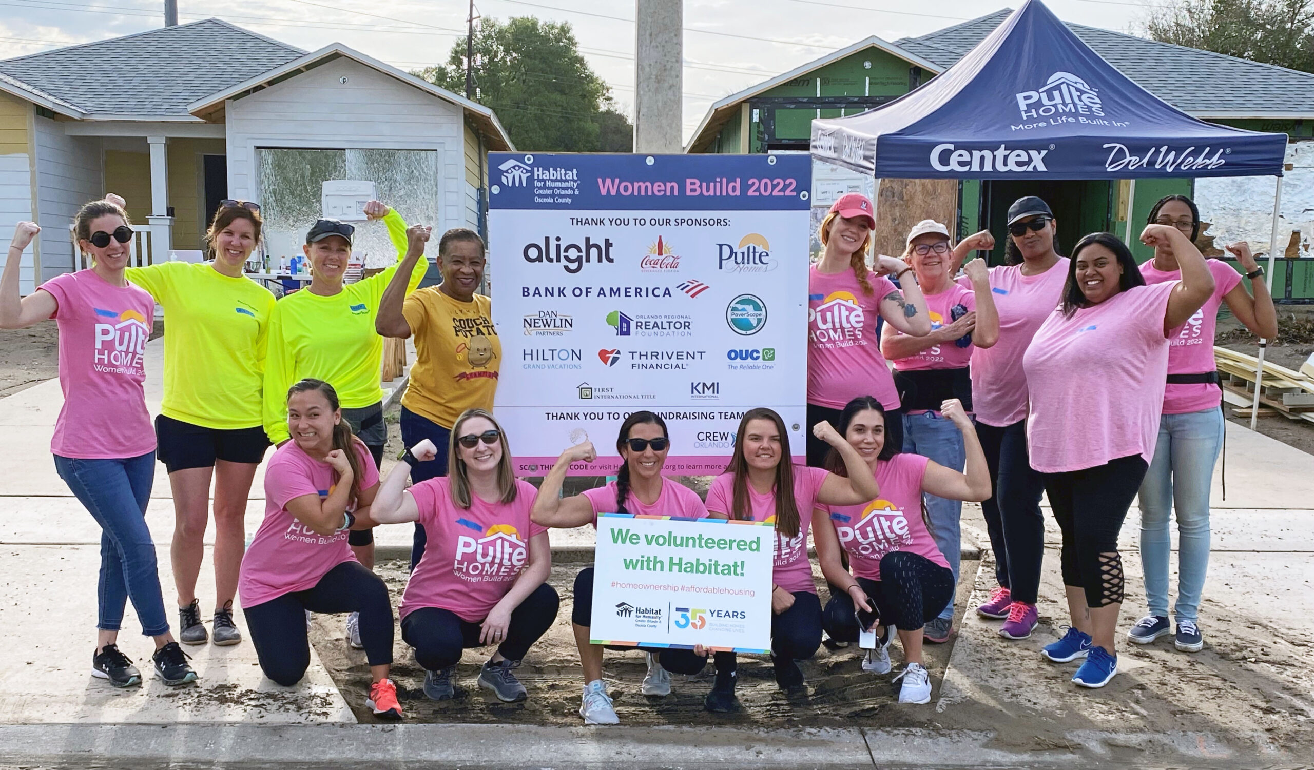 Pulte Homes & Paverscape teams pose with future homeowner Mary