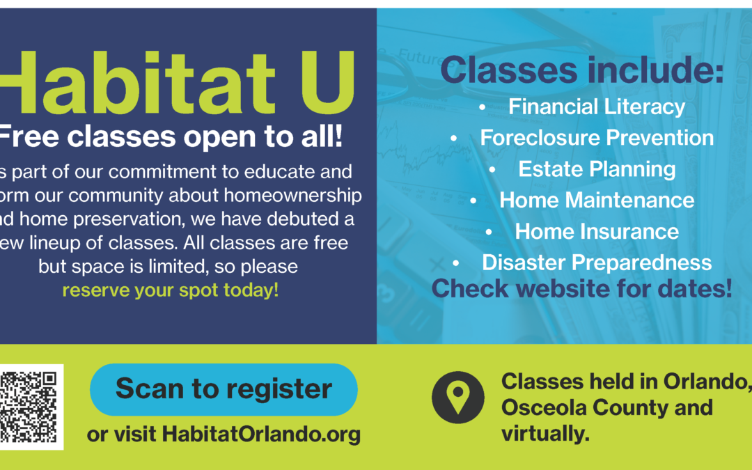 Free Habitat U classes on homeownership & home preservation